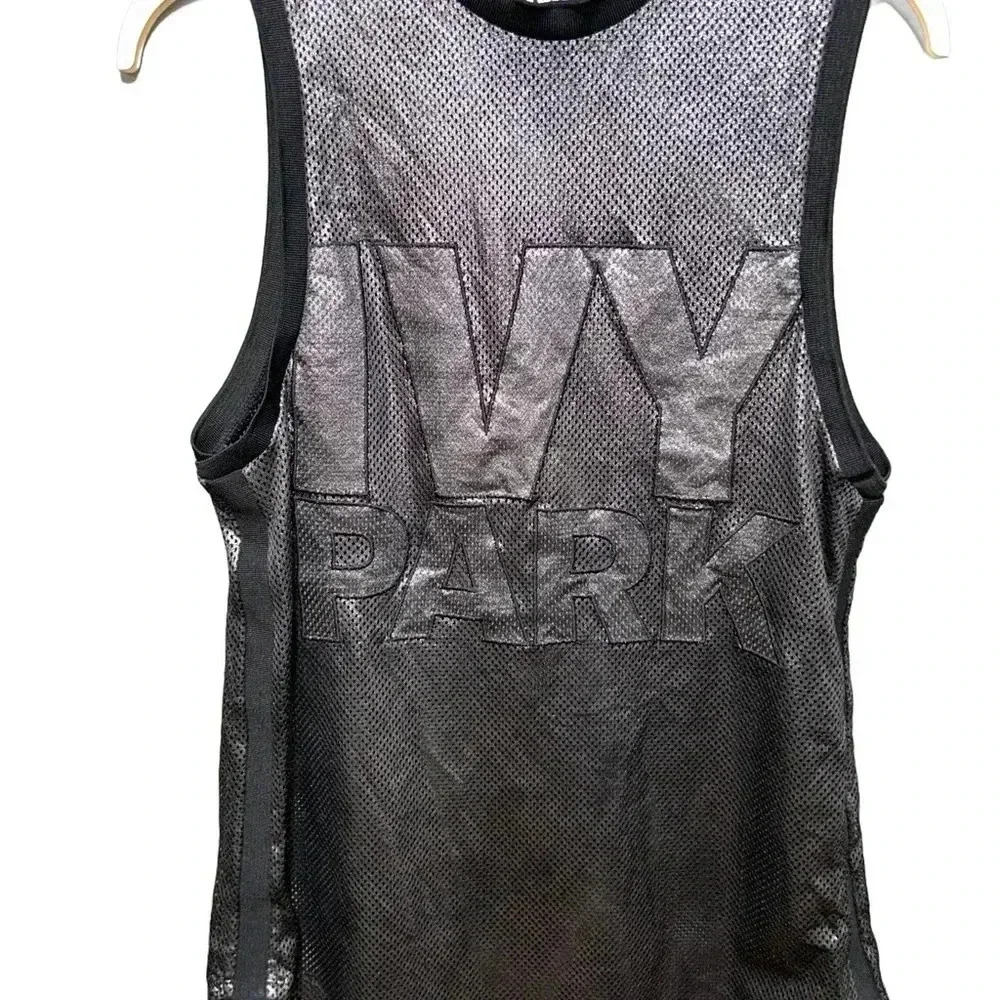 Ivy Park Women's Silver Metallic Mesh Tank Top Size Small‎